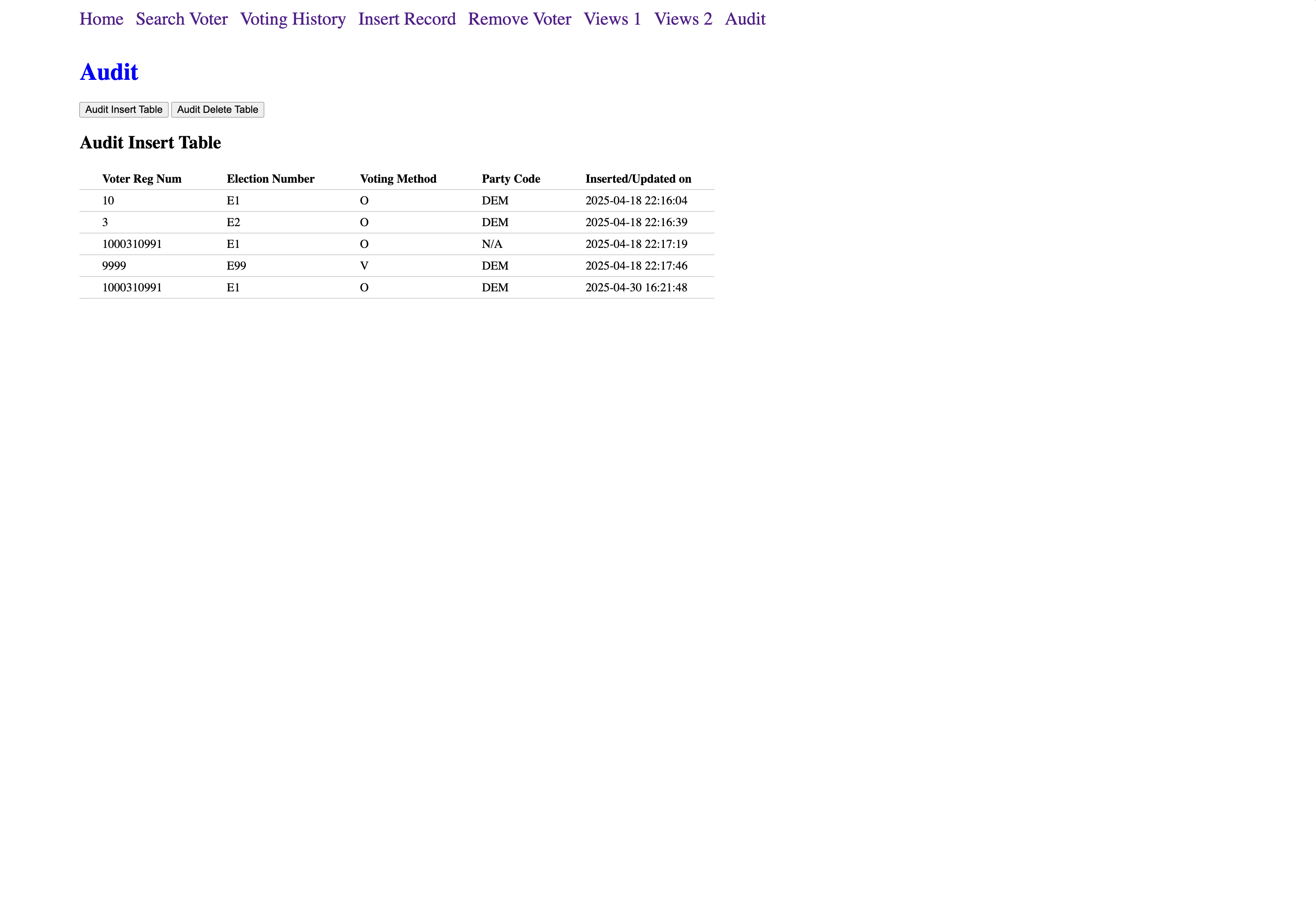 Audit Insert
